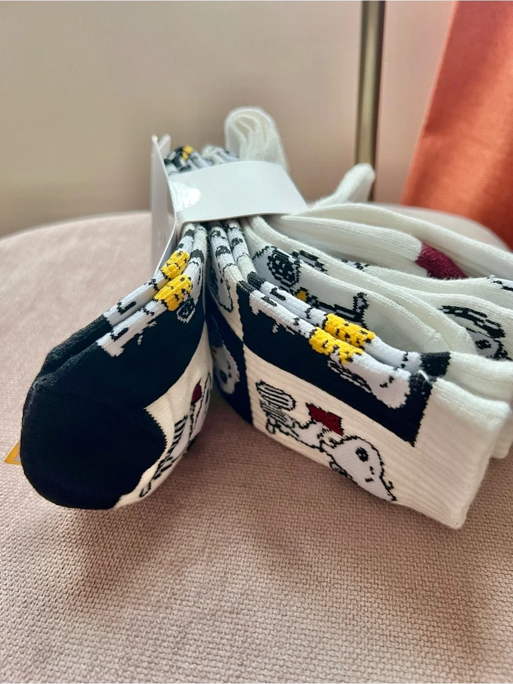 Peanuts Snoopy socks Snoopy and Woodstock graphics Varsity Crew Socks 3-Pack NWT